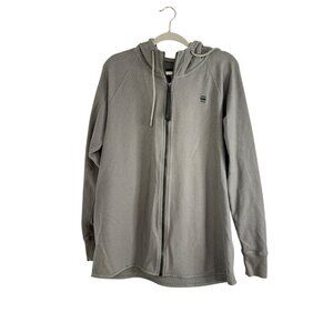 G-Star Raw Textured Hoodie Soft Gray Full-Zip Jacket Mens Size XL